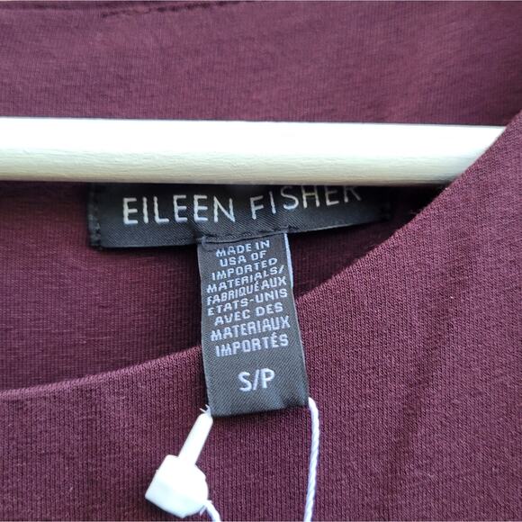Eileen Fisher Casis Jumpsuit Lightweight Viscose Jersey Wine Burgundy Small - Picture 8 of 8